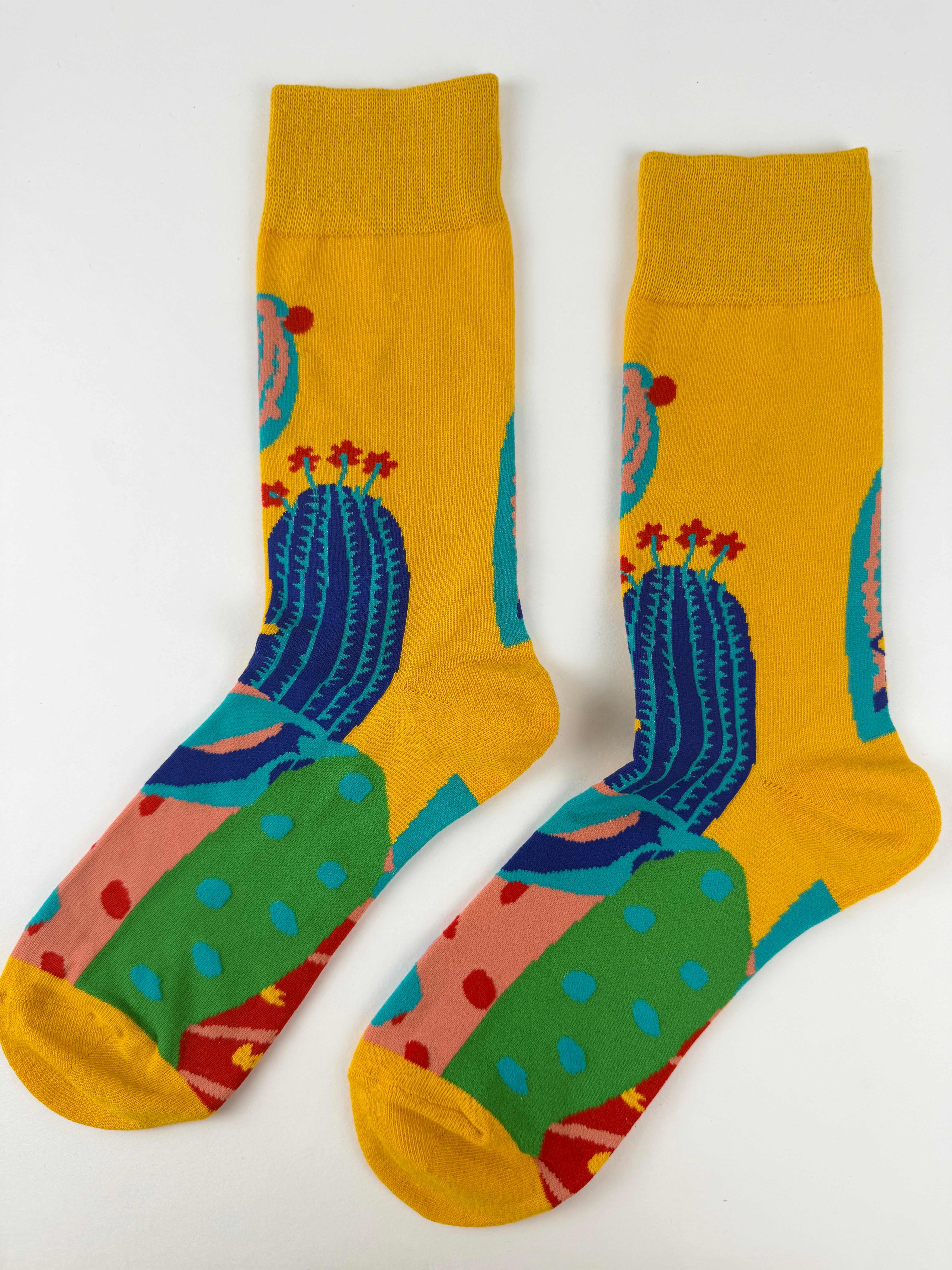 Flower Socks - Cactus Desert Pattern Novelty