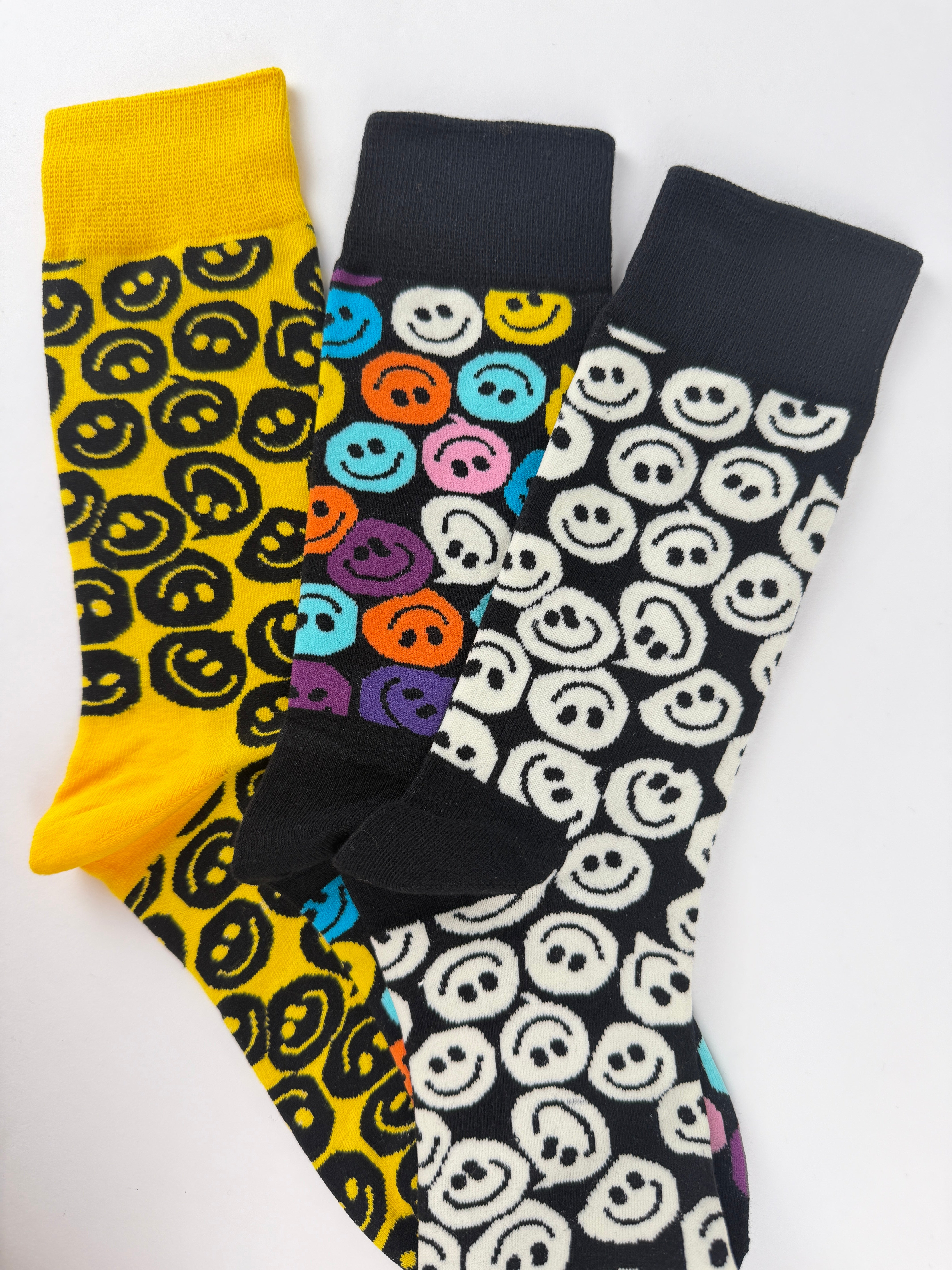 Colorful Smiley Face Crew Socks