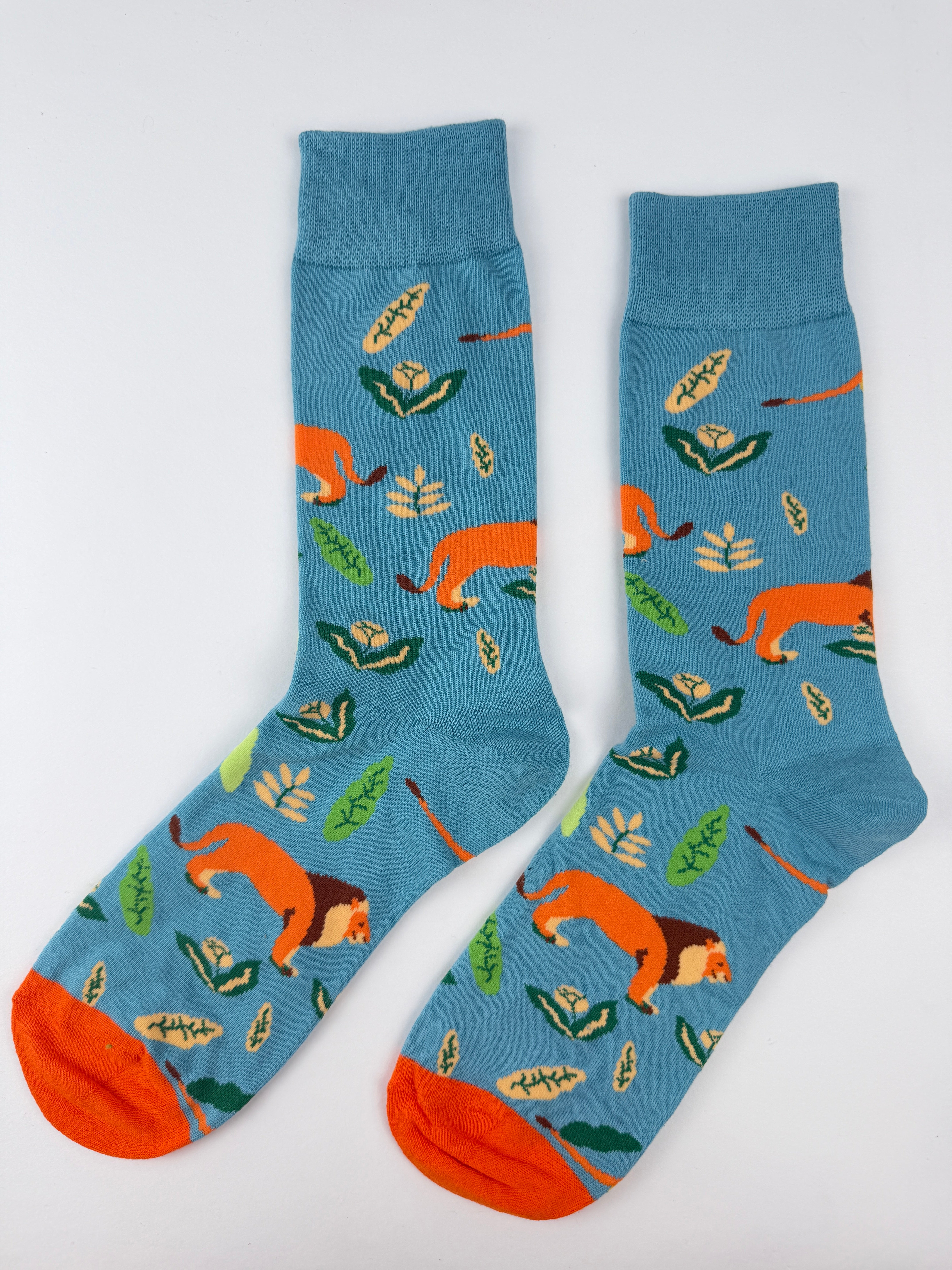 Animal – Fox in the Forest Light Blue Crew Socks