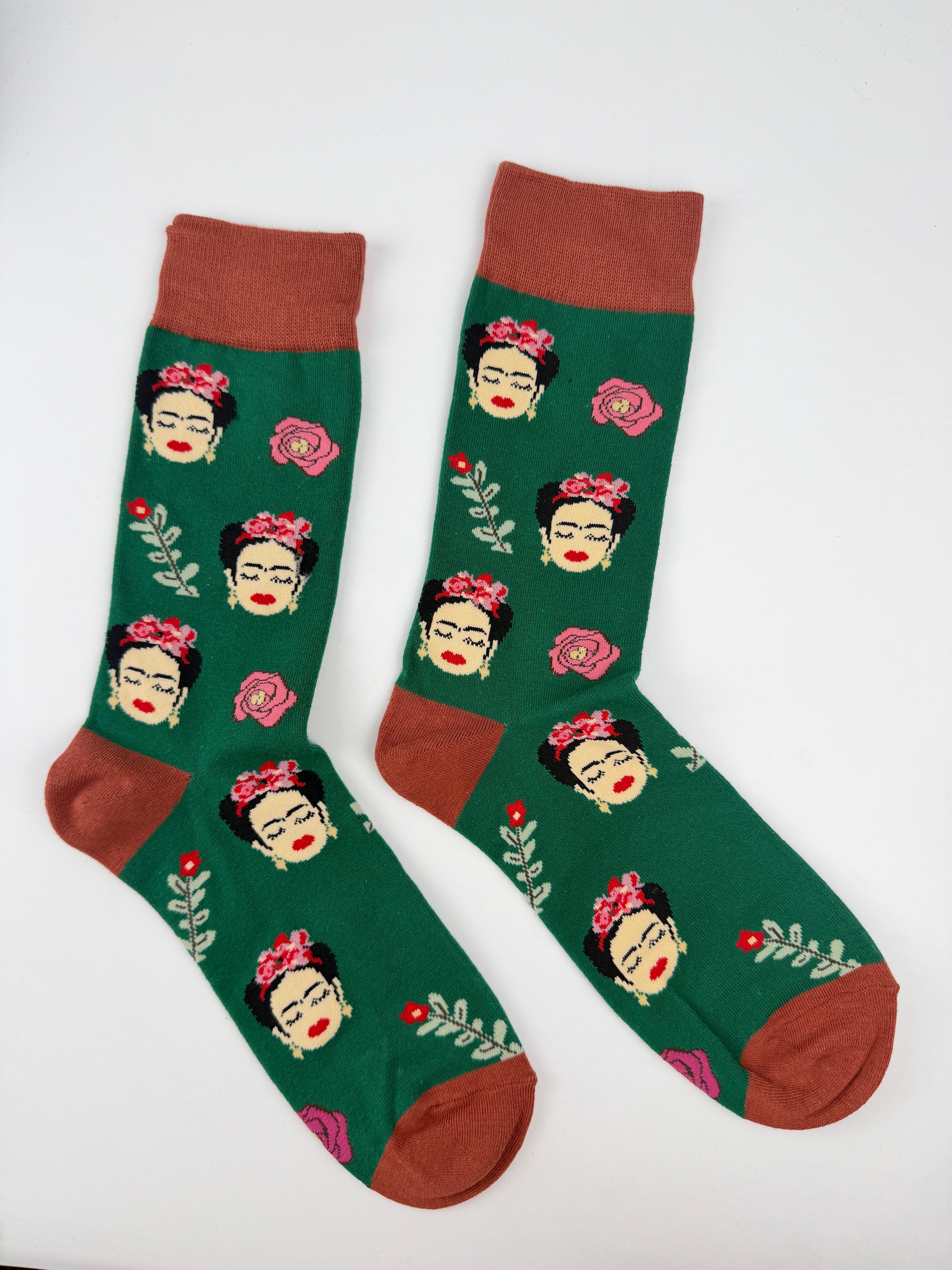 Mexico Floral Art Portrait Crew Socks Unisex