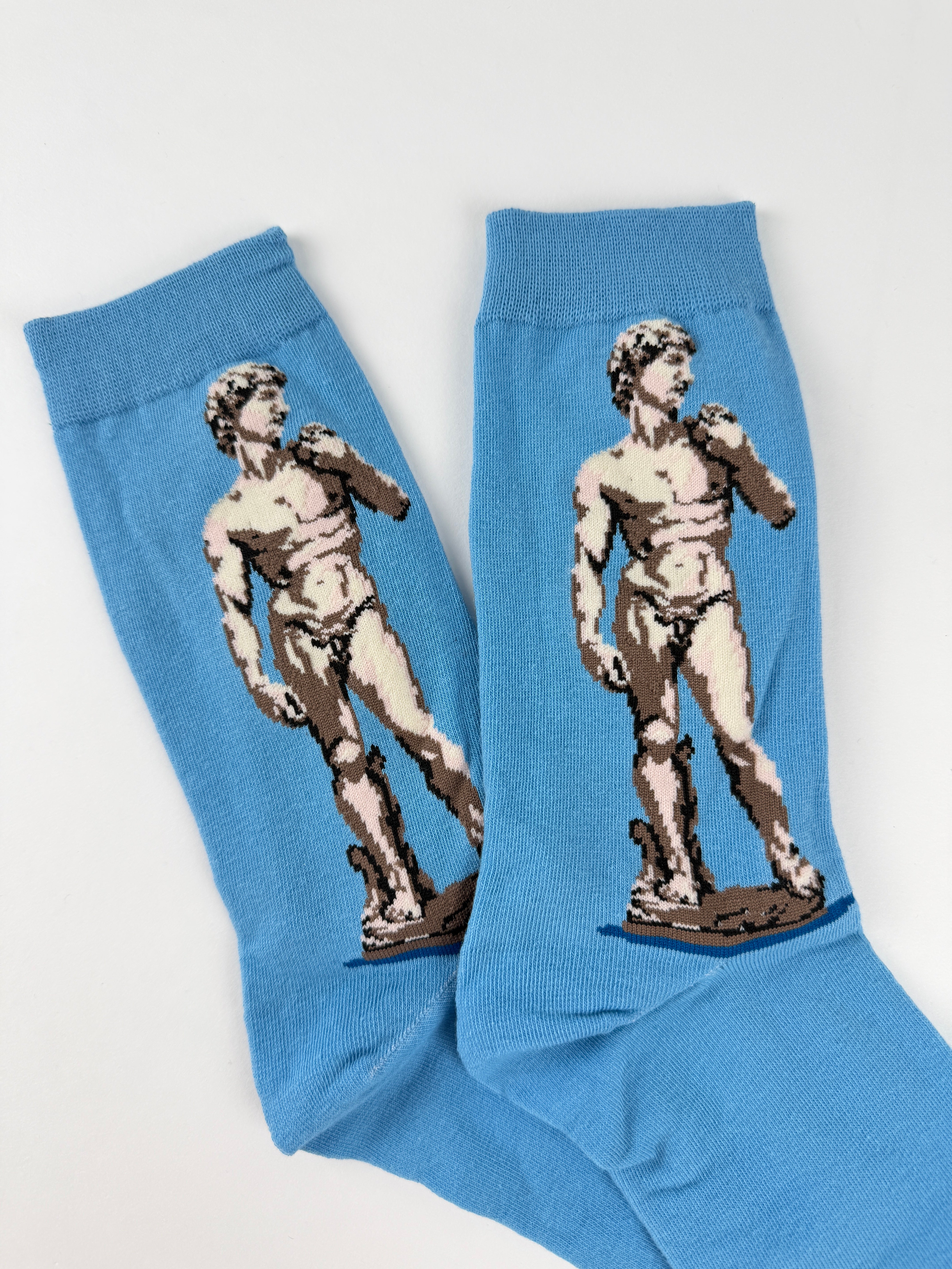 Oil Painting Collection – David Statue Art Crew Socks