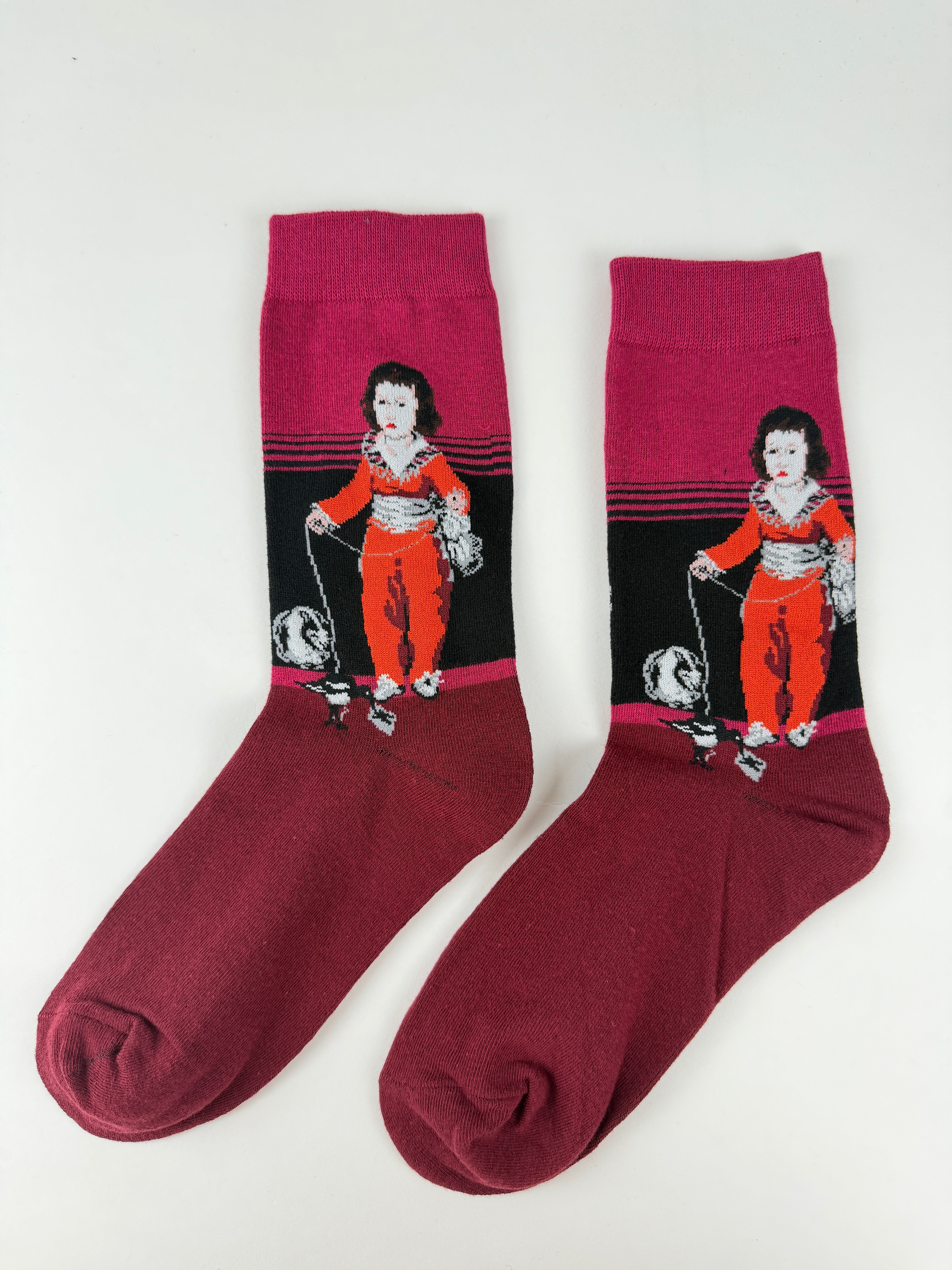 Vintage Oil Painting Girl Socks