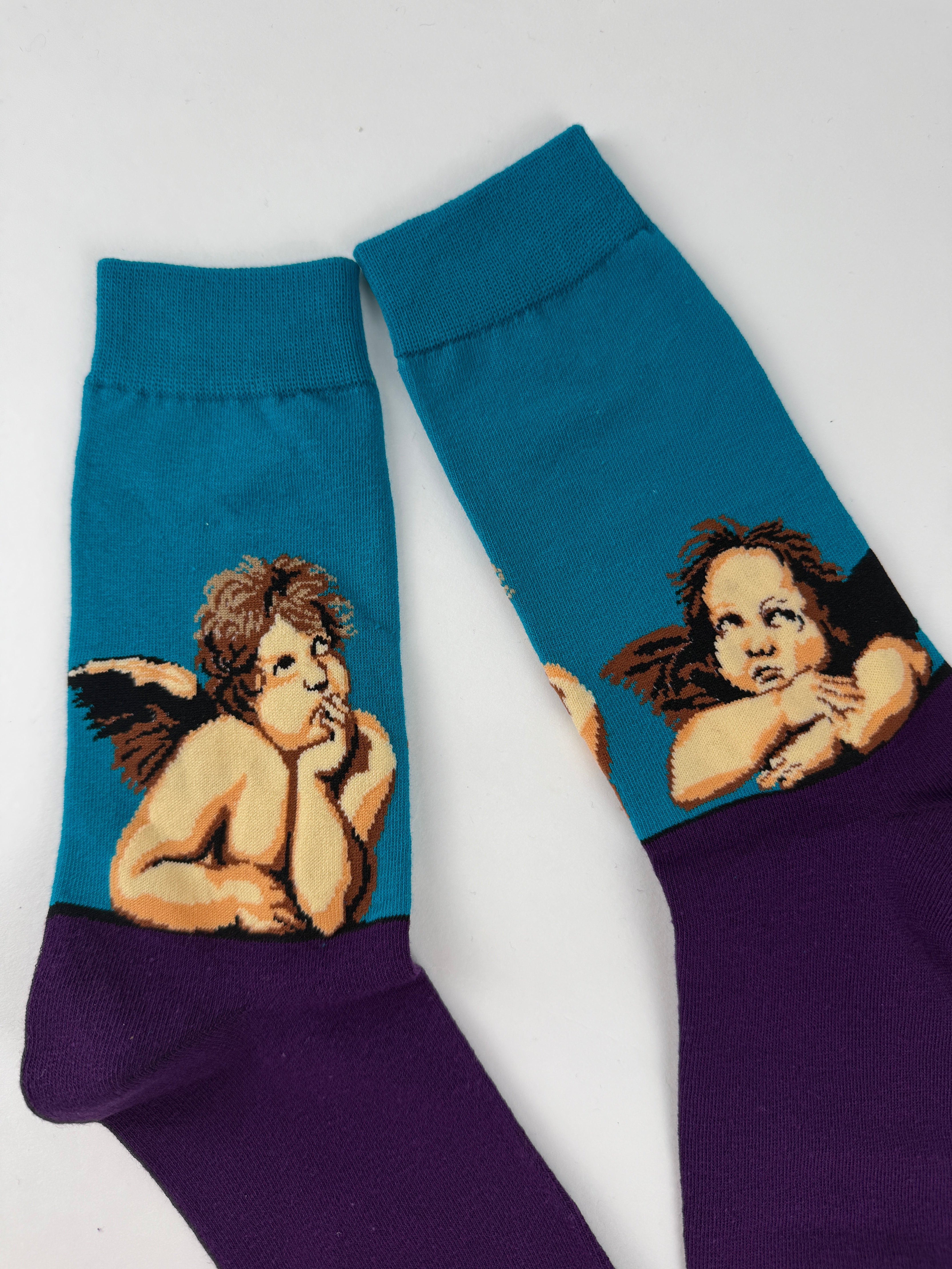 Oil Painting Collection – Renaissance Cherub Angel Art Crew Socks