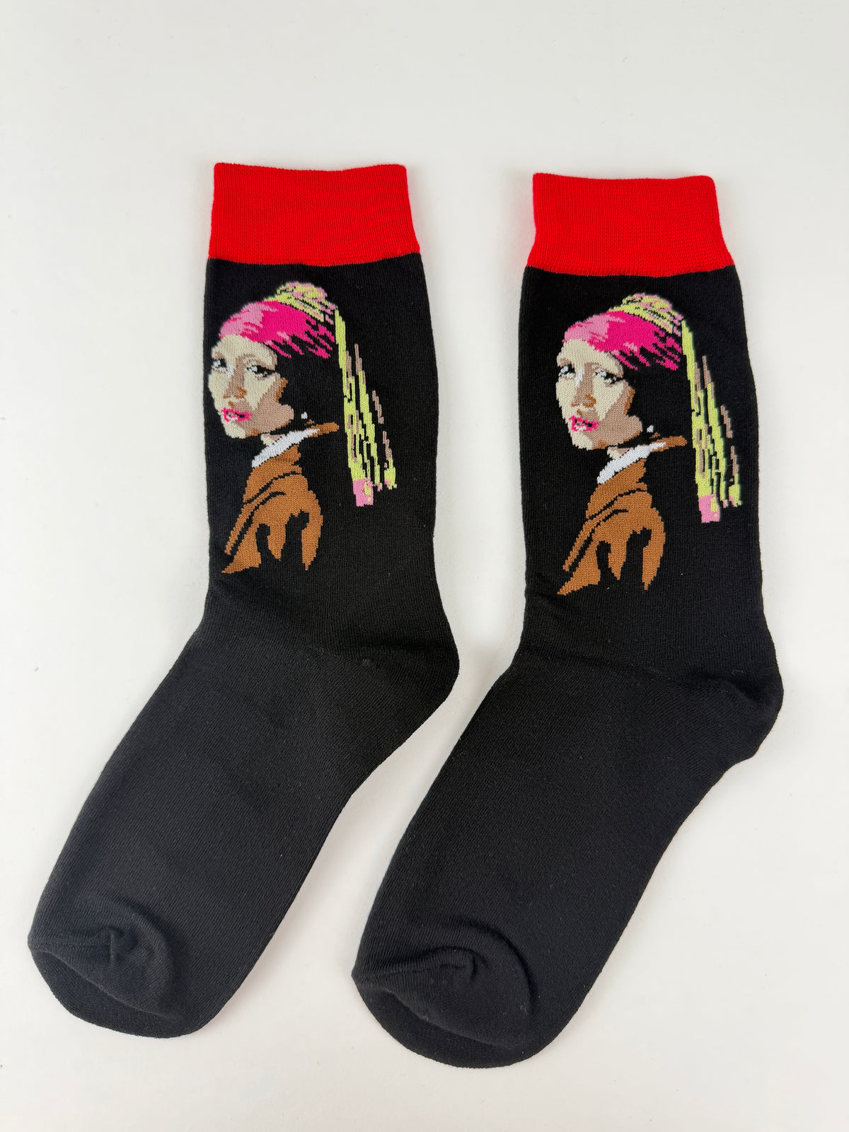 Girl with a Pearl Earring Art Crew Socks