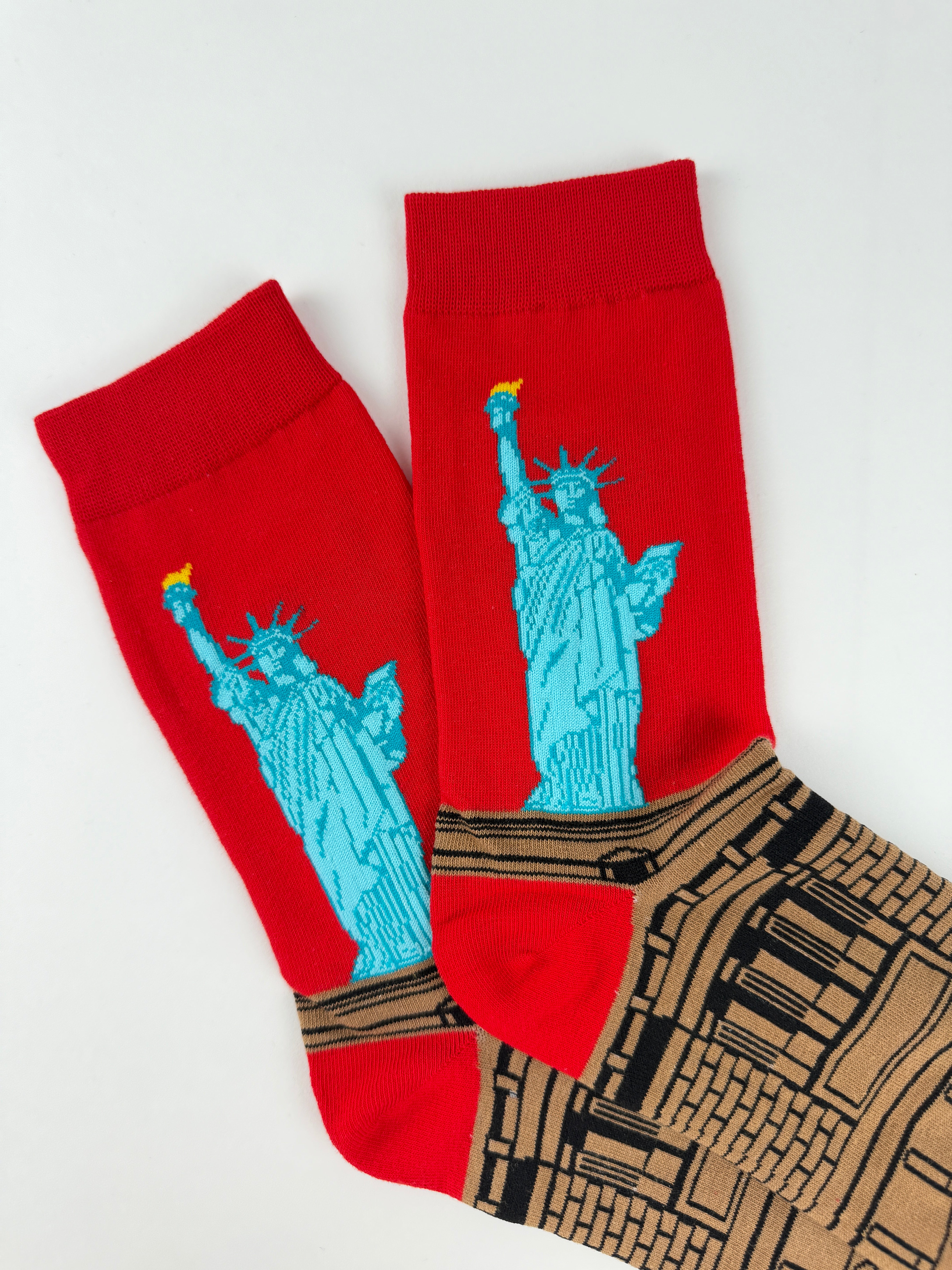 Oil Painting Collection - Statue of Liberty Art Crew Socks