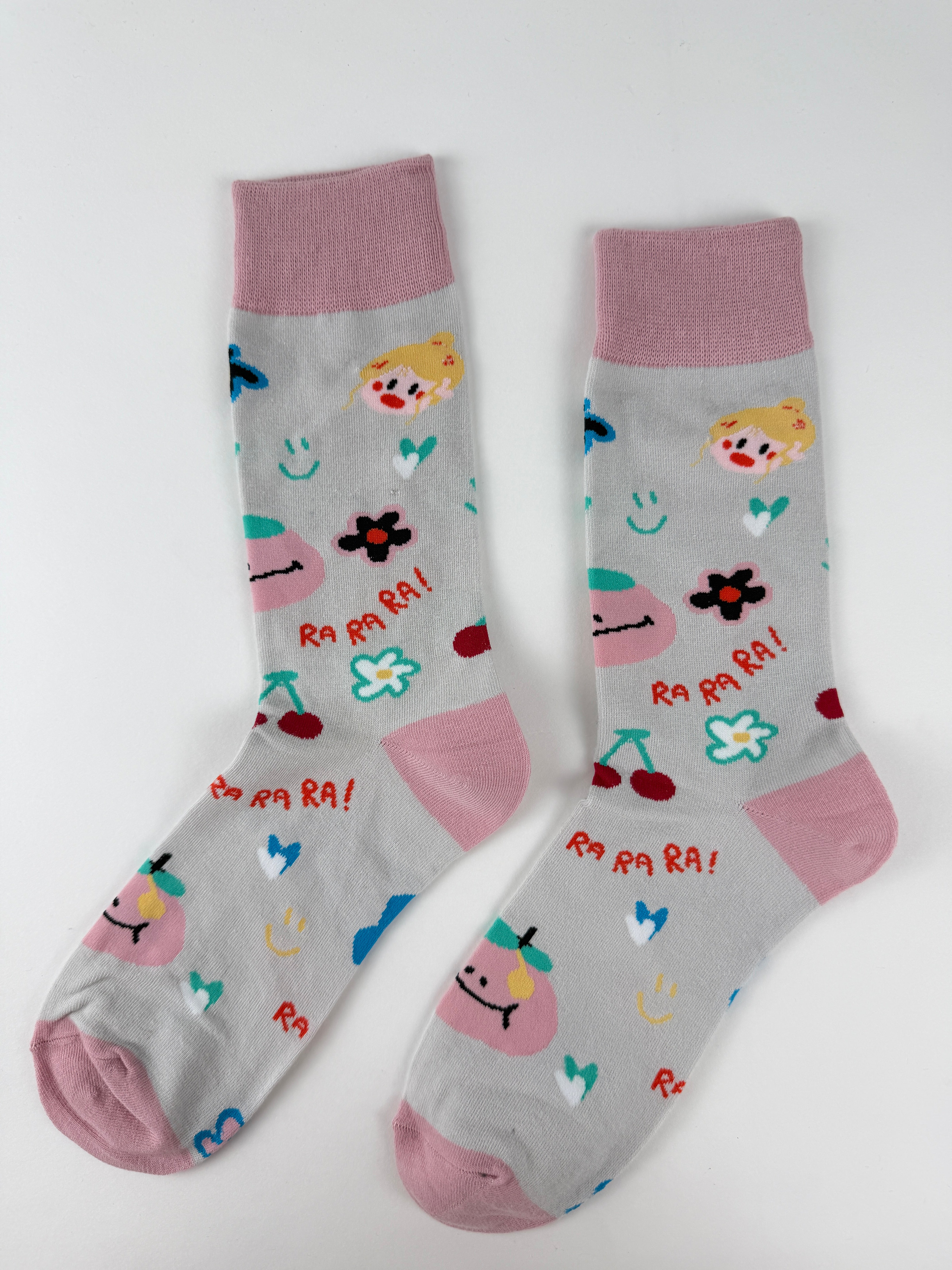 Abstract Doodle Illustration Crew Socks