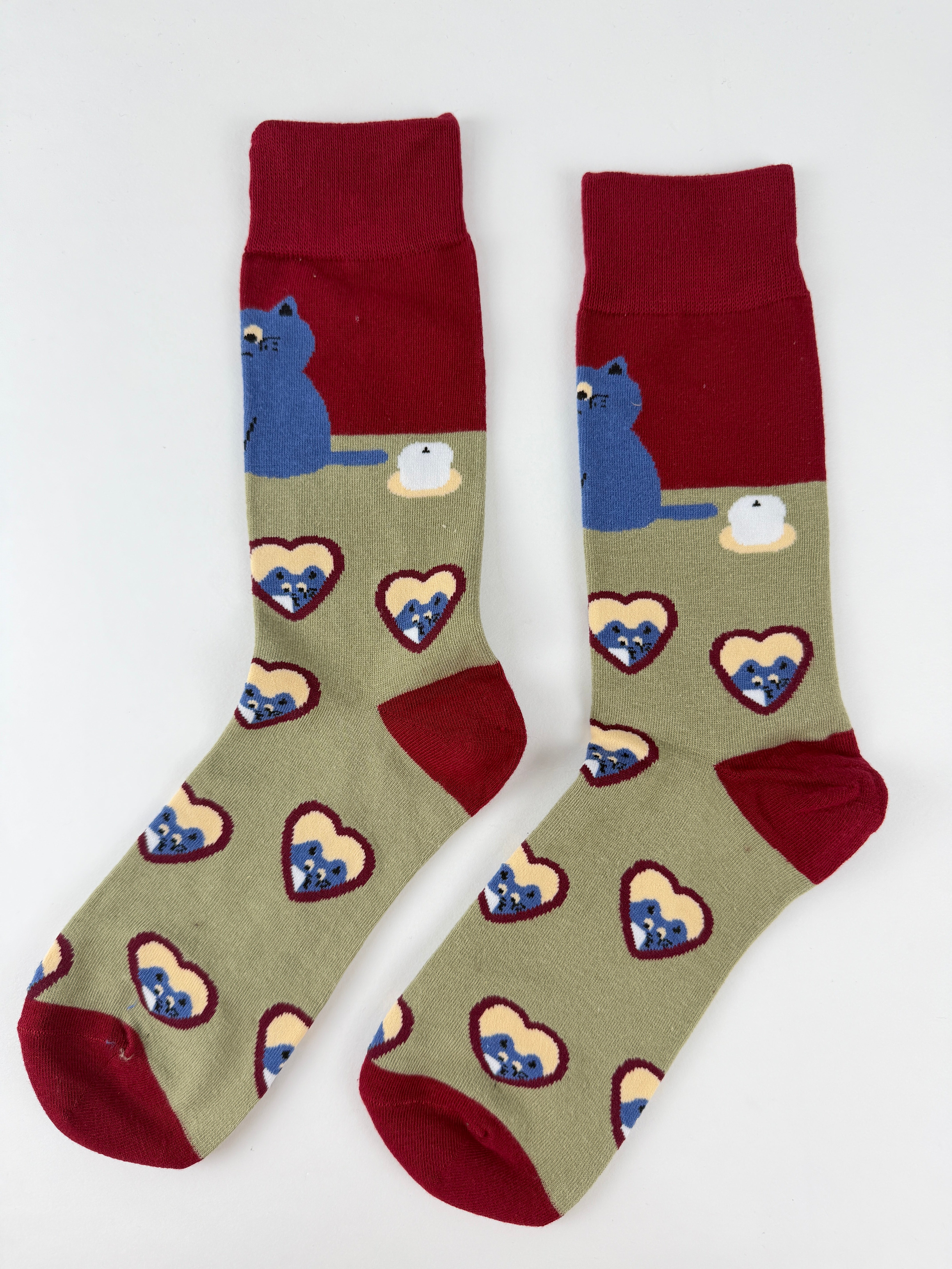 Cute Cat Heart Crew Socks