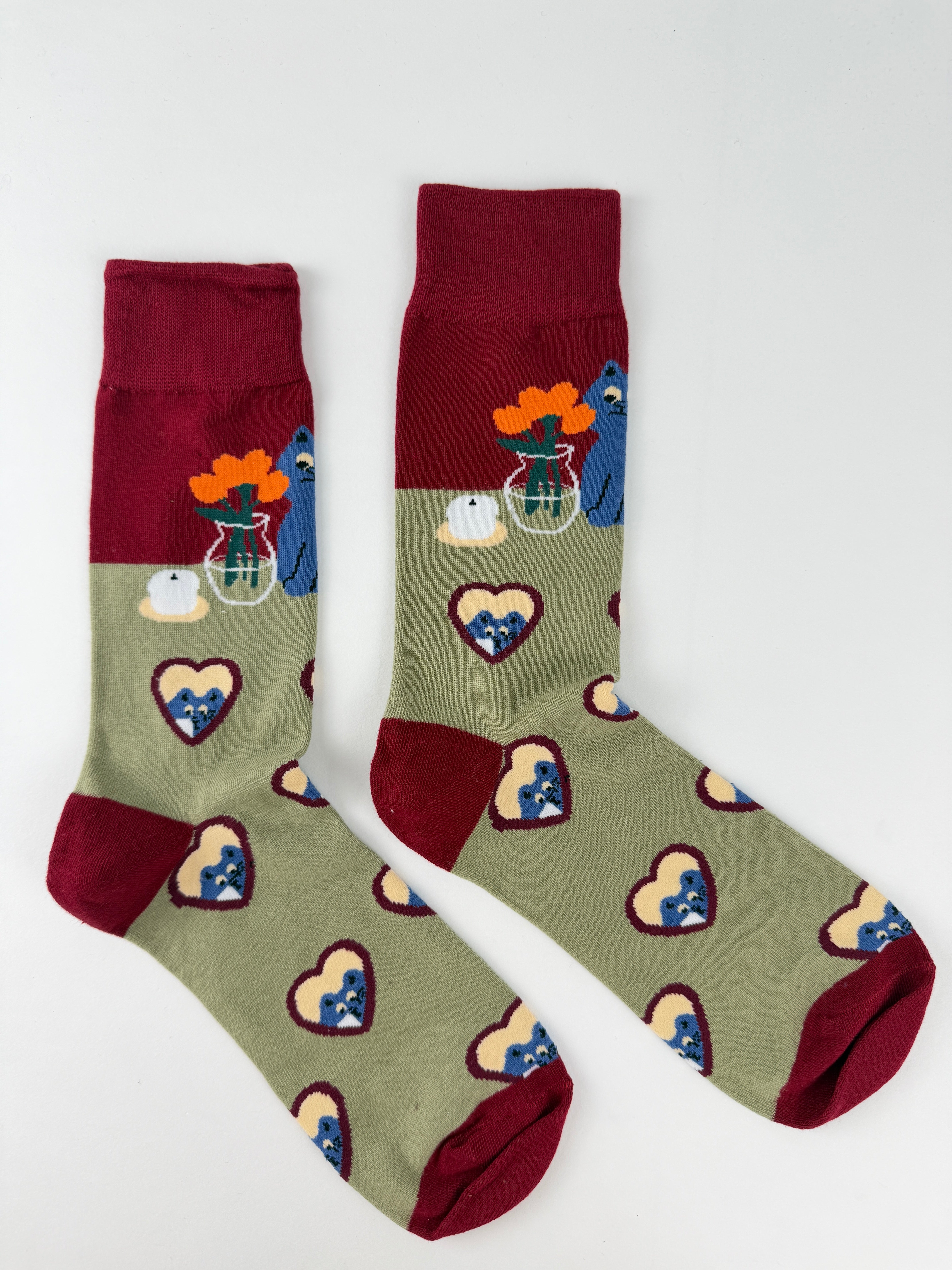 Cute Cat Heart Crew Socks