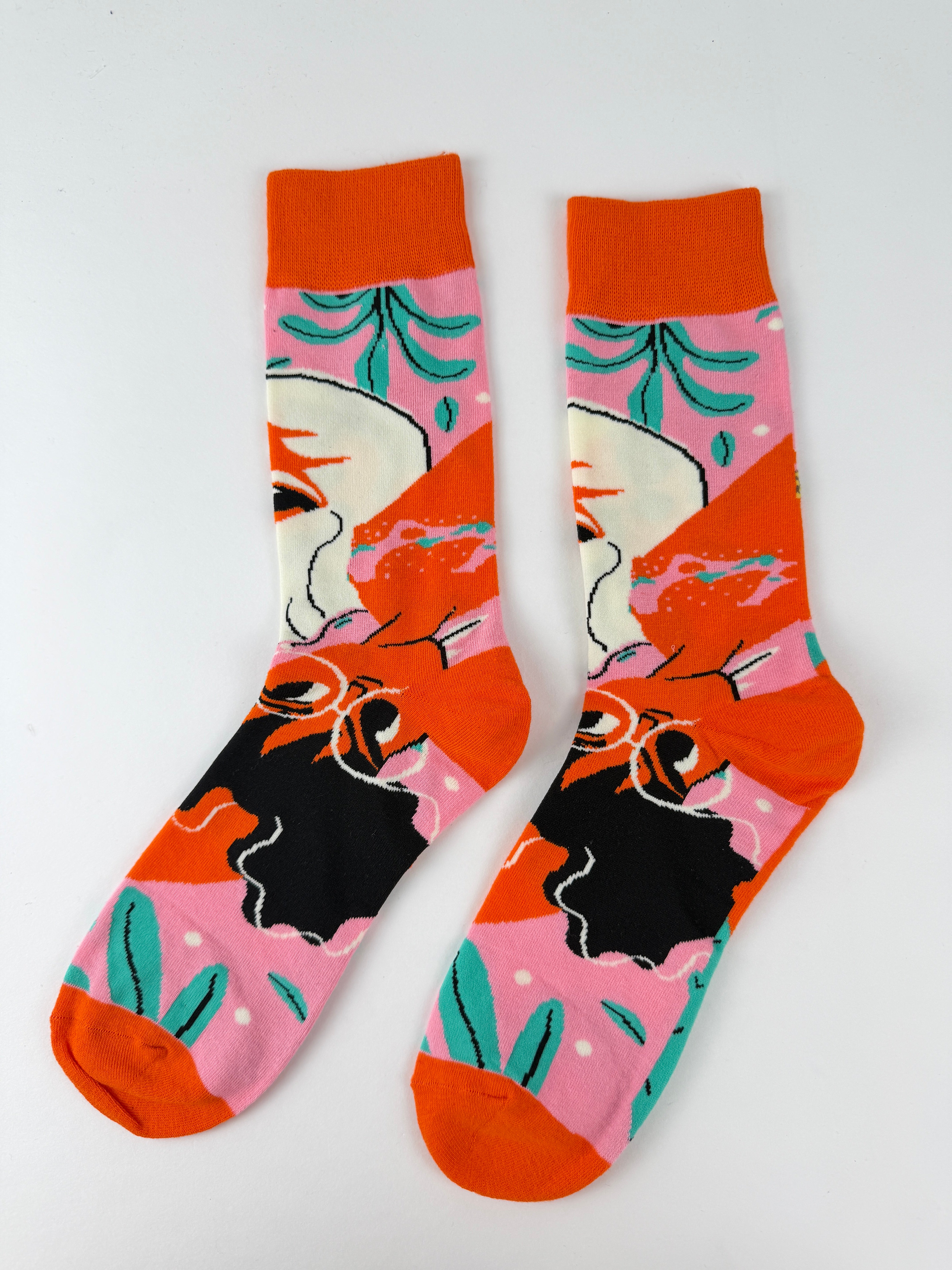 Illustration Collection – Abstract Woman Portrait Crew Socks