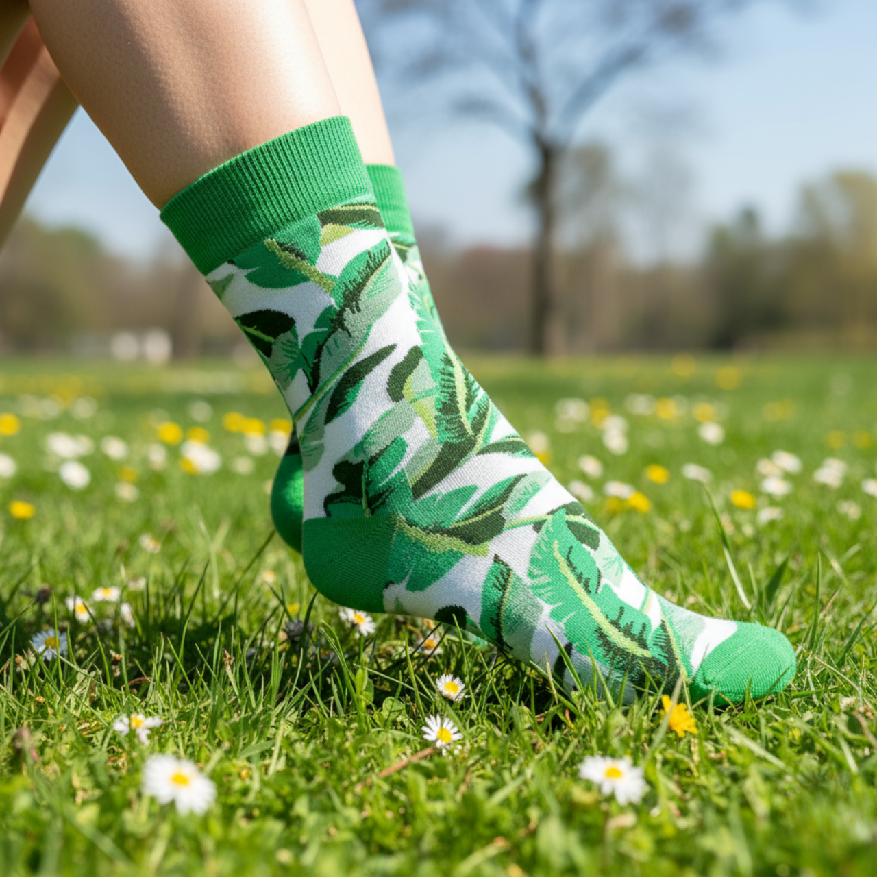 Leaf Socks - Tropical Green Leaf Unisex