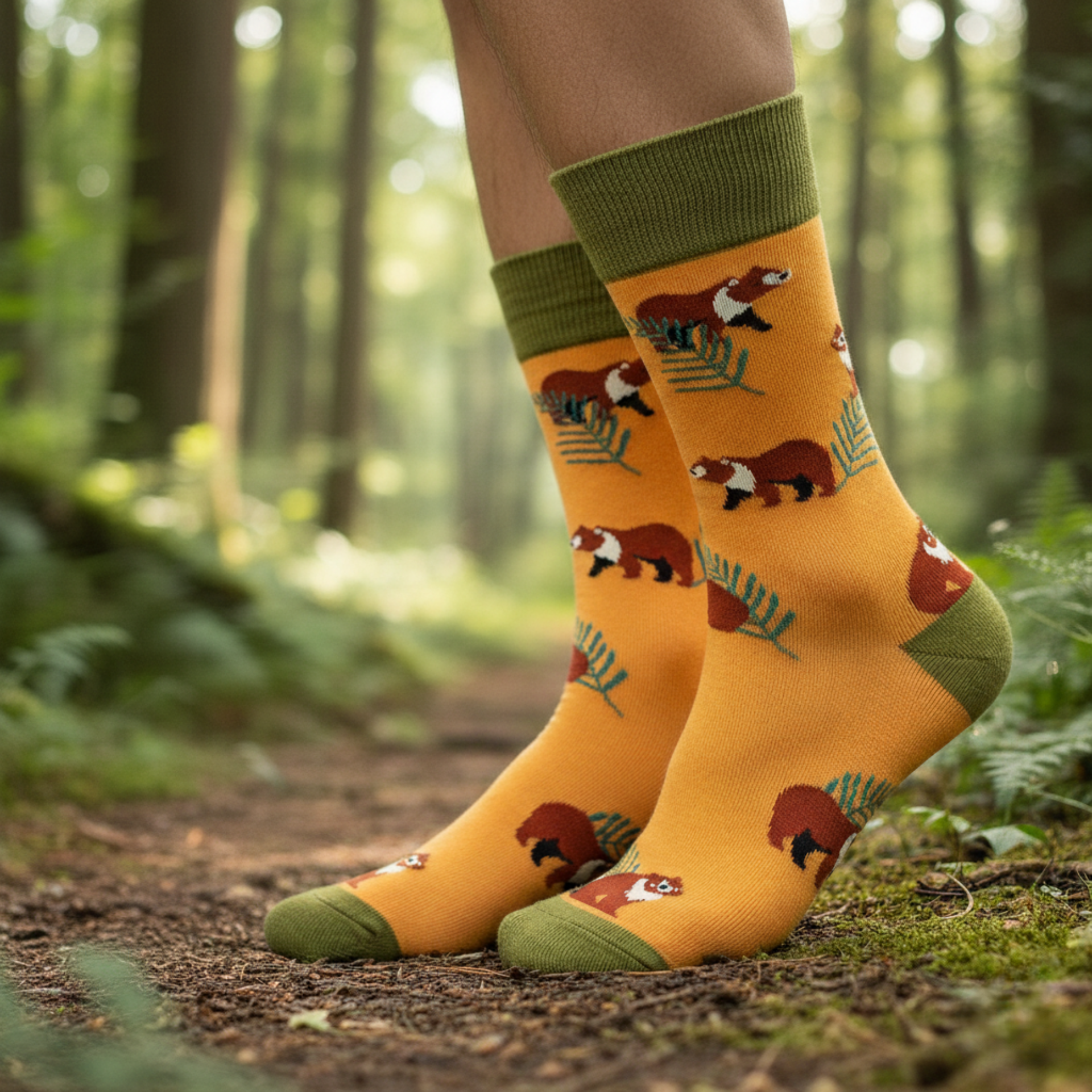 Animal Socks – Forest Bear Crew Socks Unisex