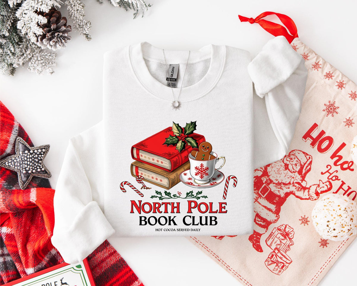 North Pole Book Club Adult Sweatshirt