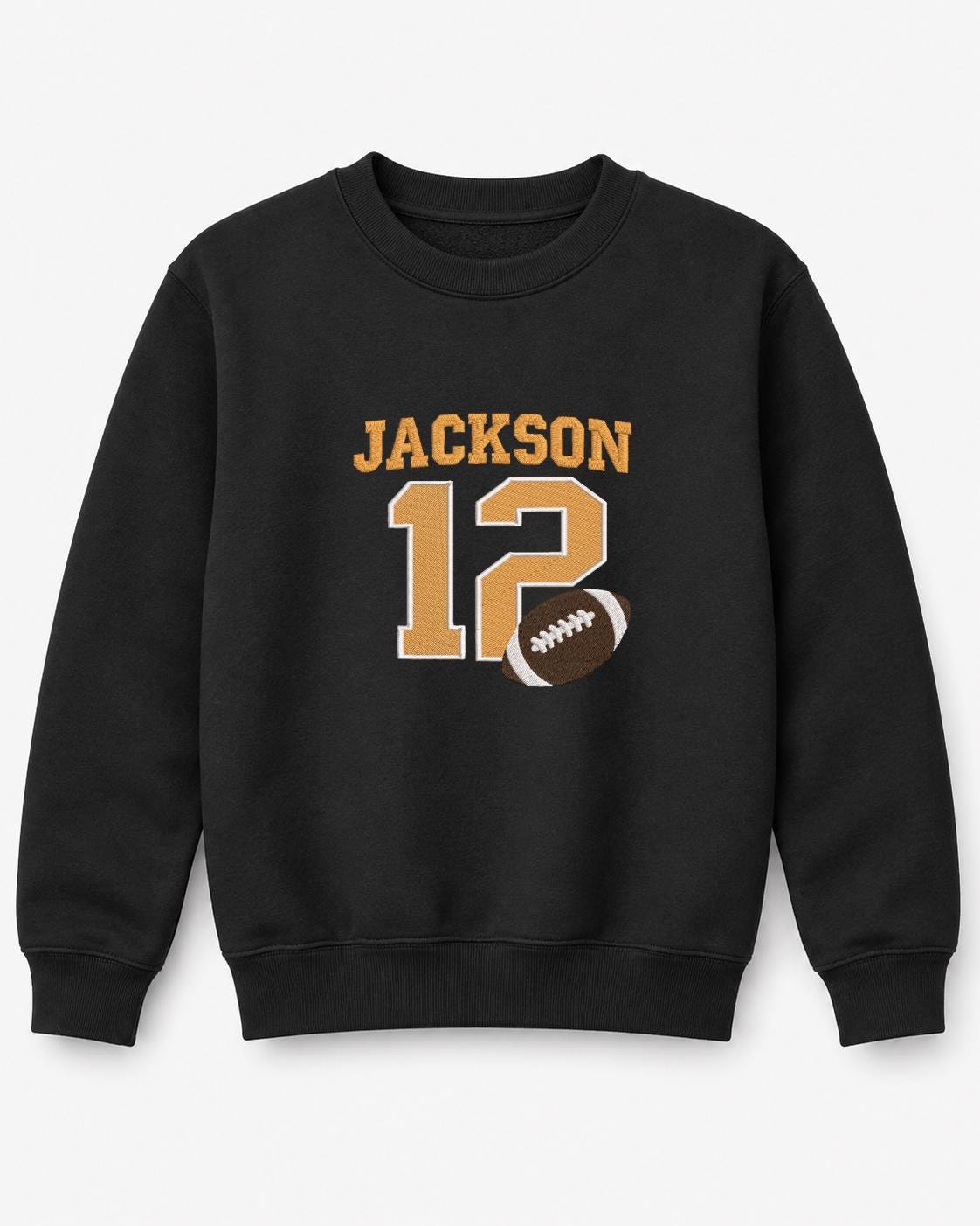 Personalized Kids Football Sweatshirt with Embroidered Name & Age