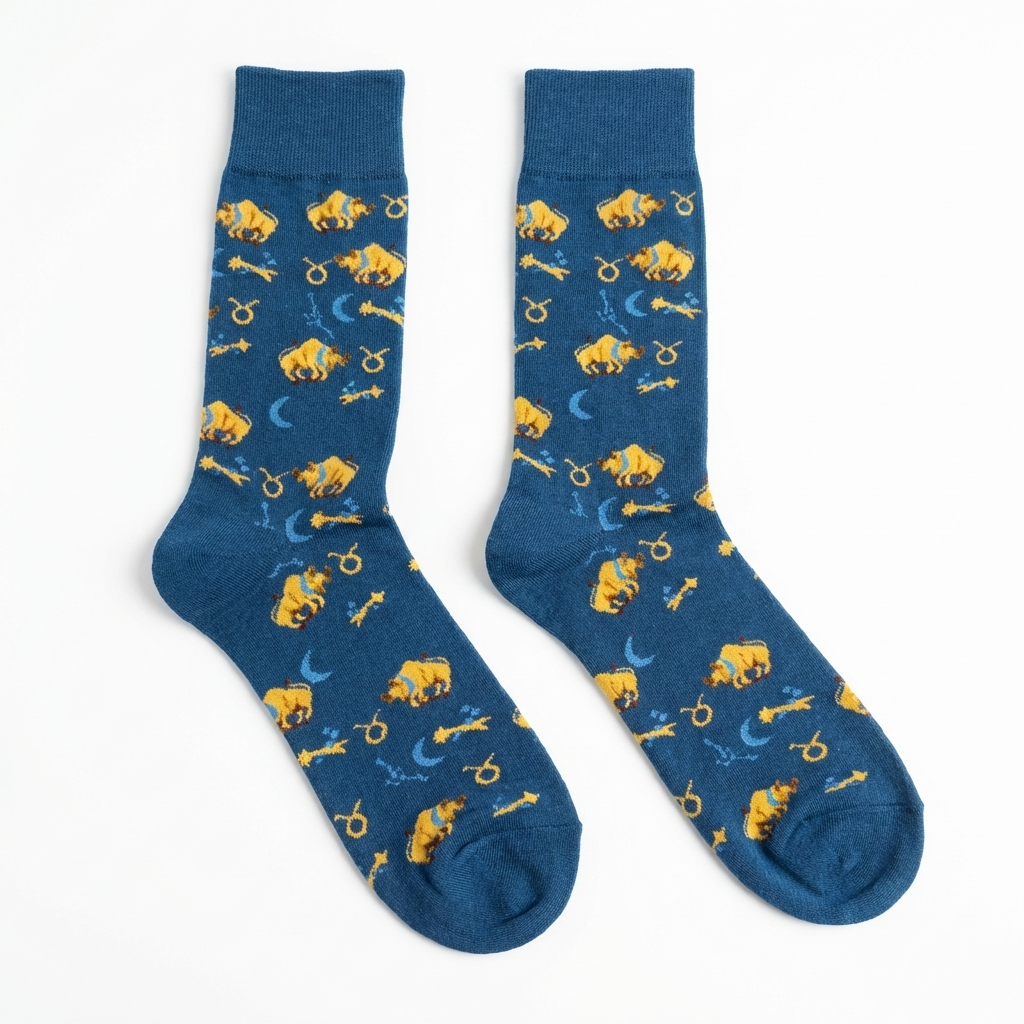 Constellation – Taurus Bull Zodiac Socks Blue