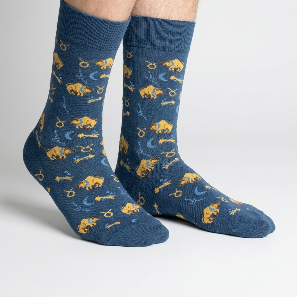 Constellation – Taurus Bull Zodiac Socks Blue