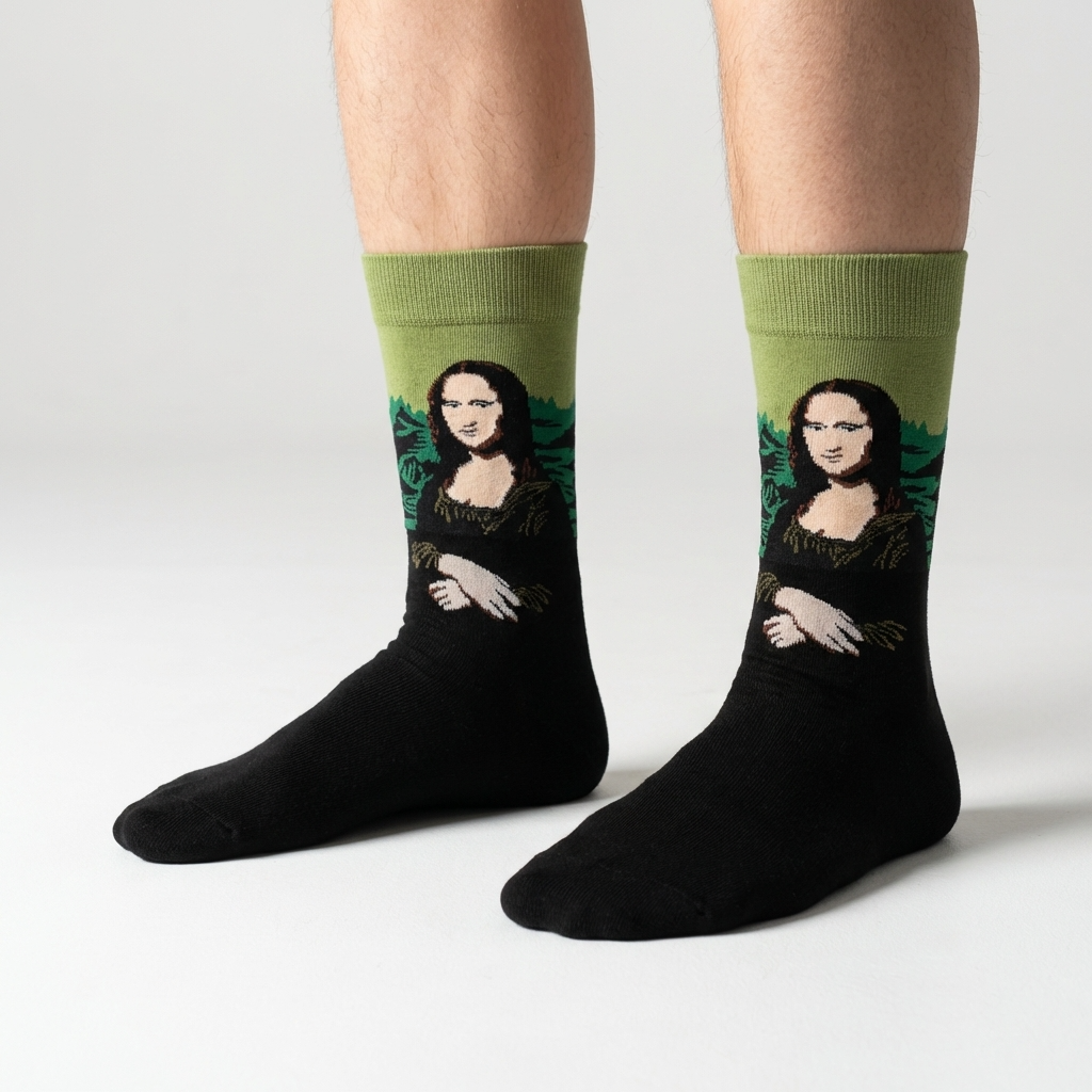 Oil Painting Collection – Mona Lisa Art Crew Socks